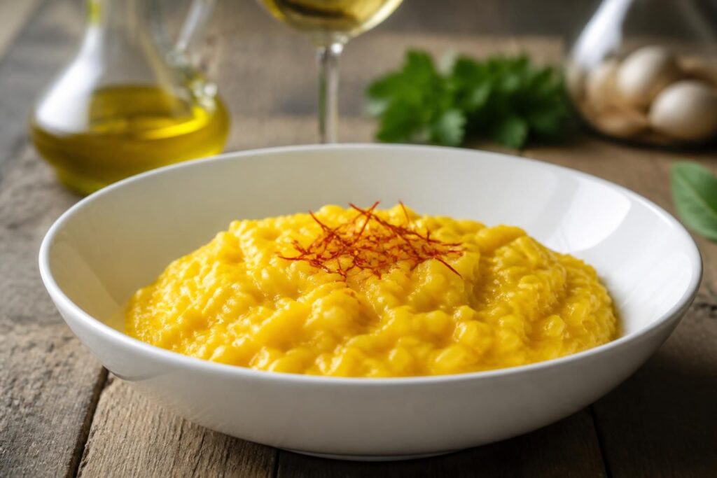 découvrez la recette authentique du risotto au safran à la milanaise, un plat traditionnel italien riche en saveurs et facile à préparer.