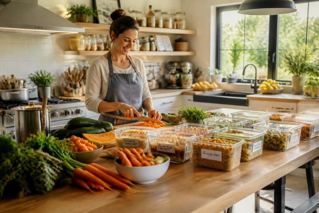 découvrez comment préparer une semaine de repas de saison en seulement 2 heures grâce au batch cooking du dimanche. gagnez du temps et mangez équilibré toute la semaine !