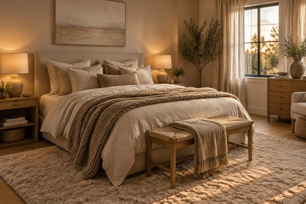 découvrez nos idées déco pour créer une chambre adulte cocooning, avec des matières douces, des couleurs apaisantes et une ambiance cosy et reposante.